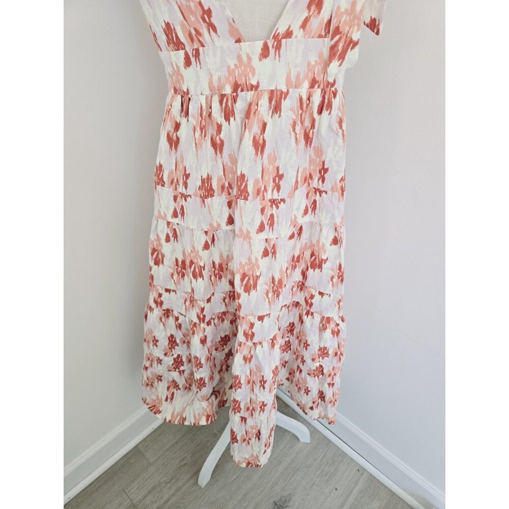 House of Harlow 1960 Linen Blend Midi Maxi Tiered Cottagecore Sleeveless Dress M - Picture 11 of 15